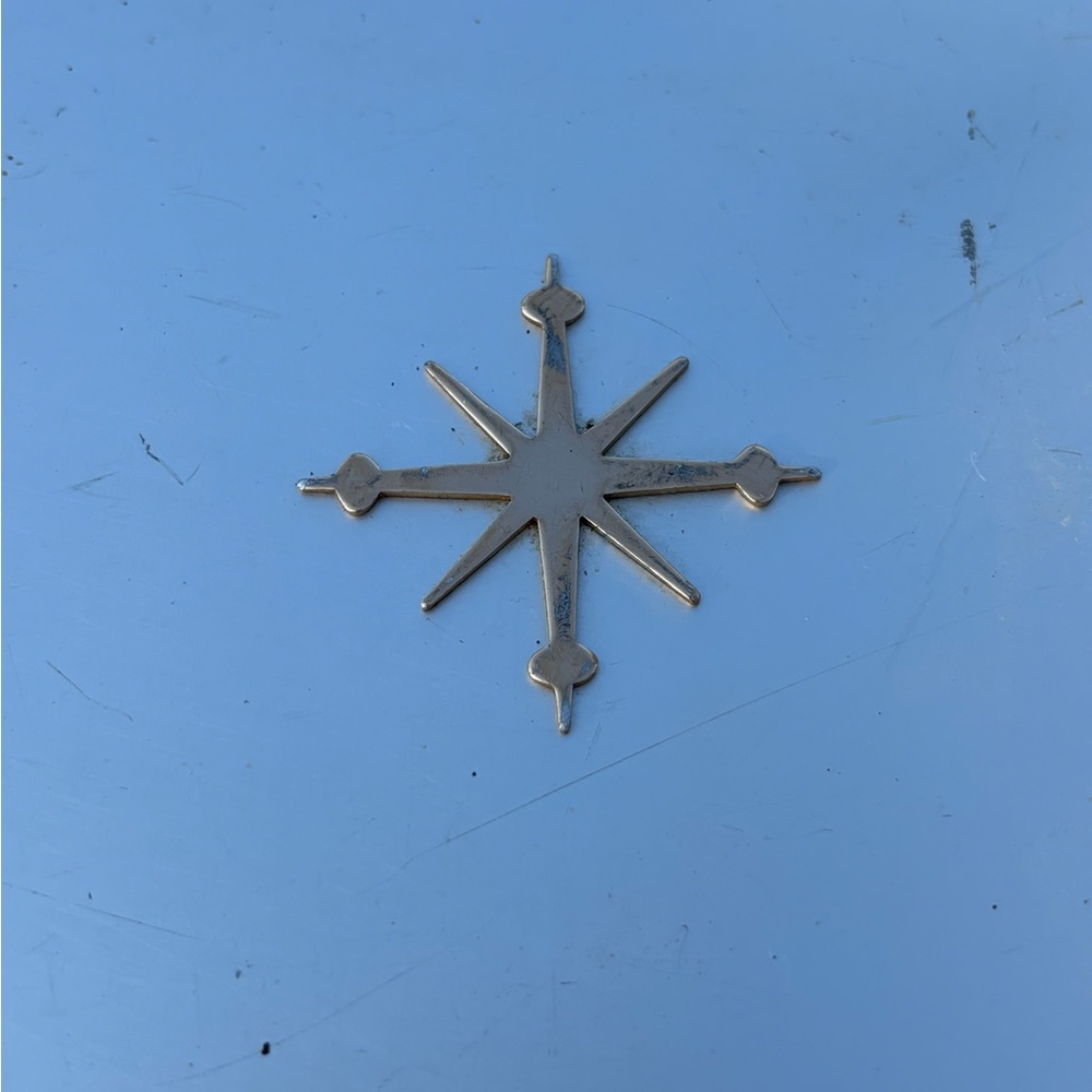 Vintage Mirro Medallion Serving Tray MCM Aluminum & Teak 1950s 1960s Atomic - Picture 14 of 14